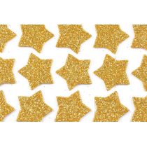 Naklejki brokatowe z pianki złote