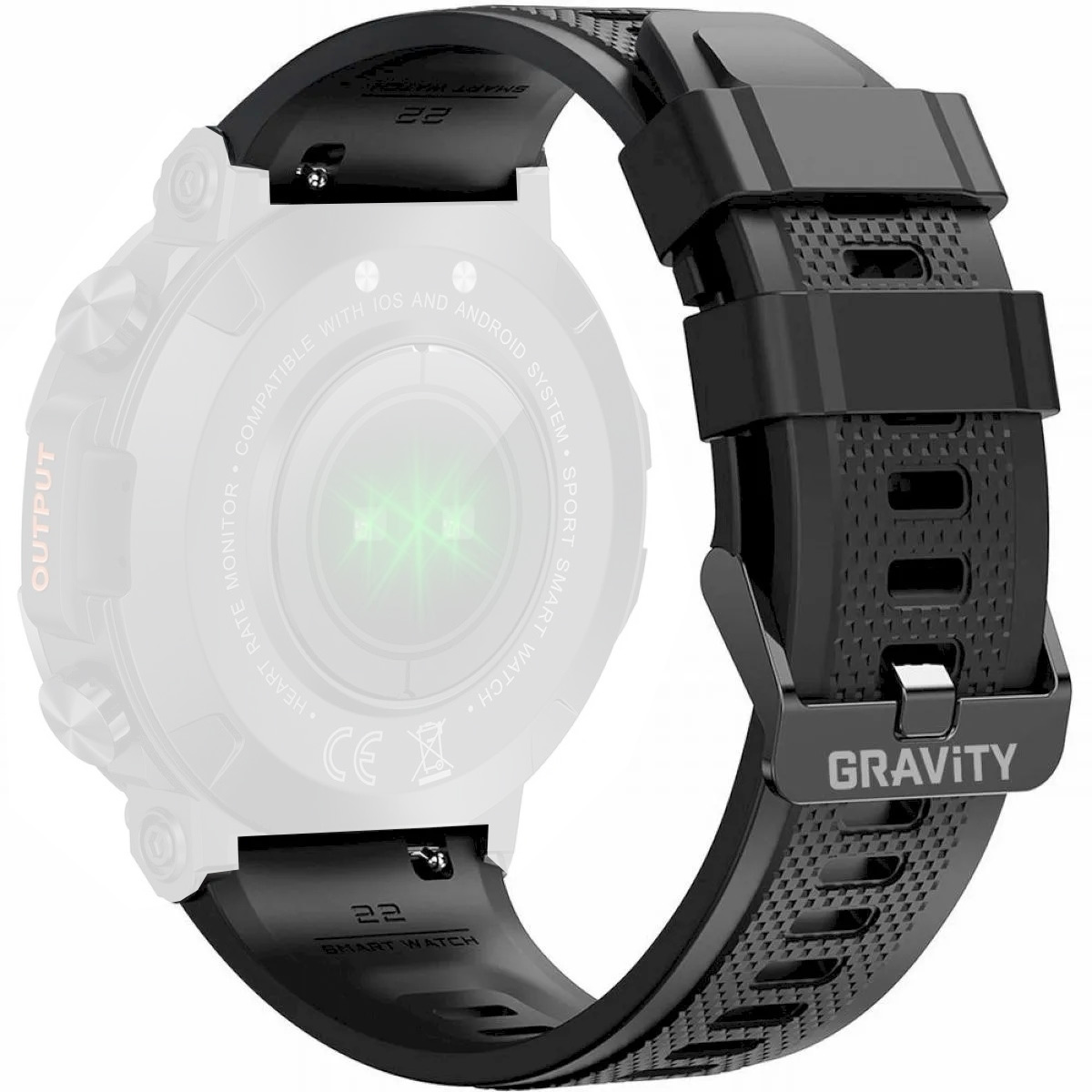 Pasek do modelu GRAVITY GT6, GT7; Rubicon RNCE93, RNCE95 czarny- 22 mm