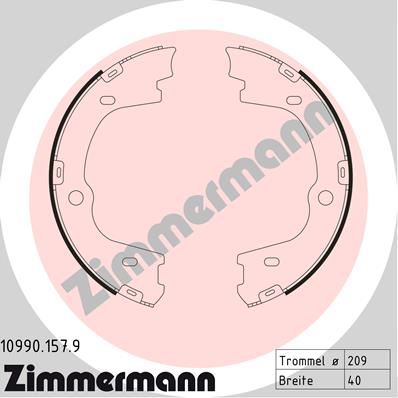 ZIMMERMANN Szczęki hamulcowe ZIMMERMANN 10990.157.9 583503JA00 10990.157.9