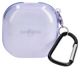 Bizon Etui Case Headphone Clear do Galaxy Buds Live / Pro / Buds2 / Buds2 Pro, przezroczysto-fioletowe