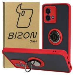 Bizon Etui Case Hybrid Ring do Motorola Moto G84 5G, czerwone
