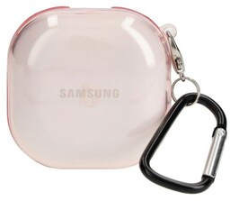 Bizon Etui Case Headphone Clear do Galaxy Buds Live / Pro / Buds2 / Buds2 Pro, przezroczysto-różowe