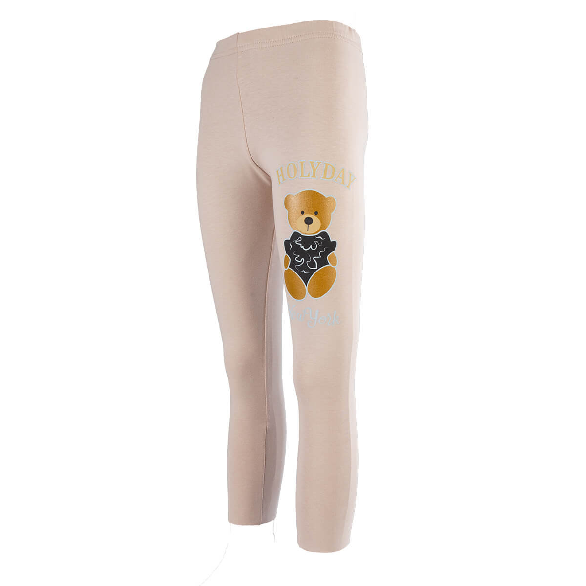 Legginsy z misiem Holyday, beżowe, Tup Tup