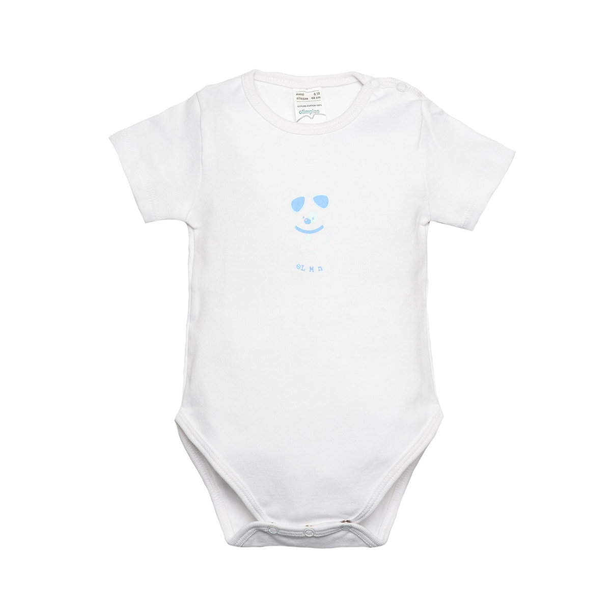 Body krótki rękaw unisex, biały z nadrukiem/Olimpias