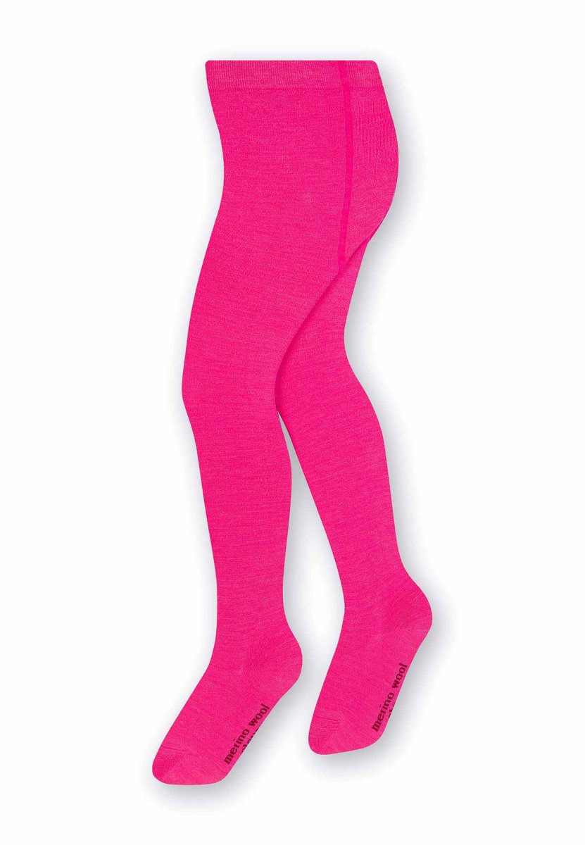 Rajstopki z wełny merynosów dziecięce różowe