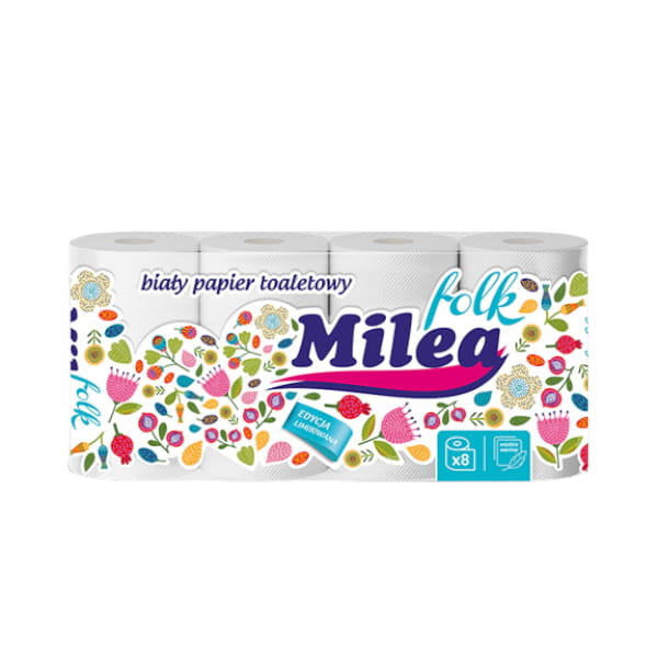 Milea 8Szt 2W Folk Papier Toal. Biały /420