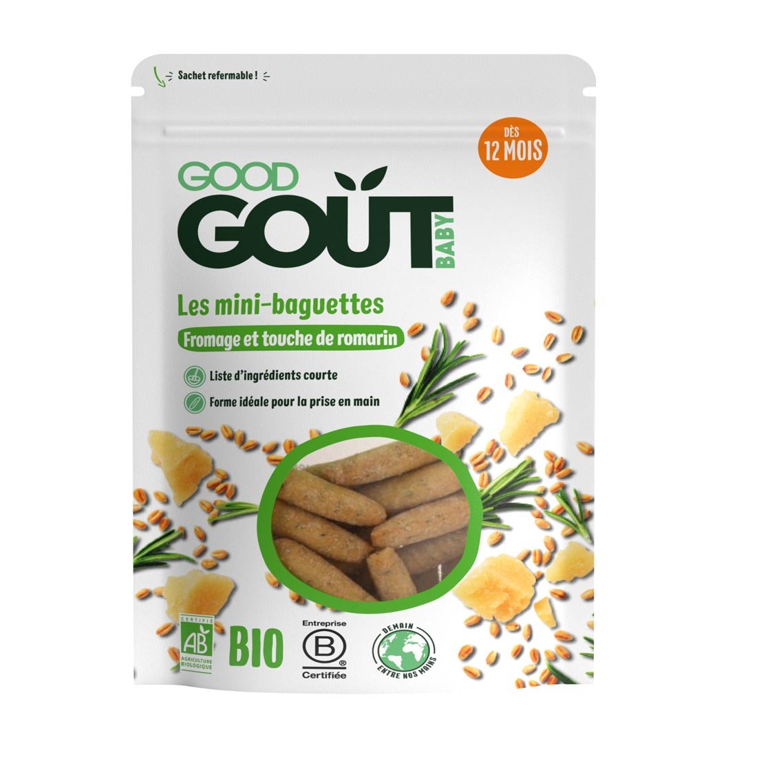 GOOD GOUT MINI BAGIETKI Z SER, ROZMARYN BIO, 70G