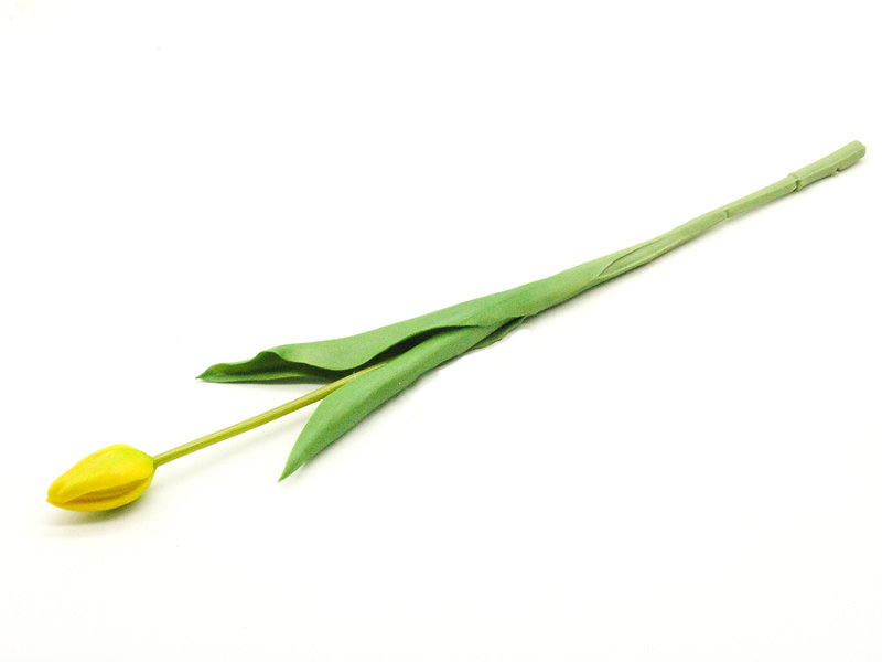 Tulipan silikonowy jak żywy żółty gumowy 41 cm
