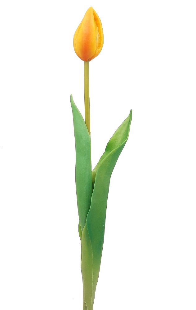 Tulipan silikonowy jak żywy żółty pomarańczowy gumowy 41 cm