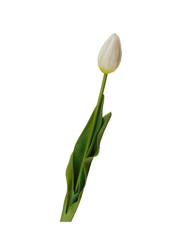 Tulipan silikonowy jak żywy biały gumowy 41 cm