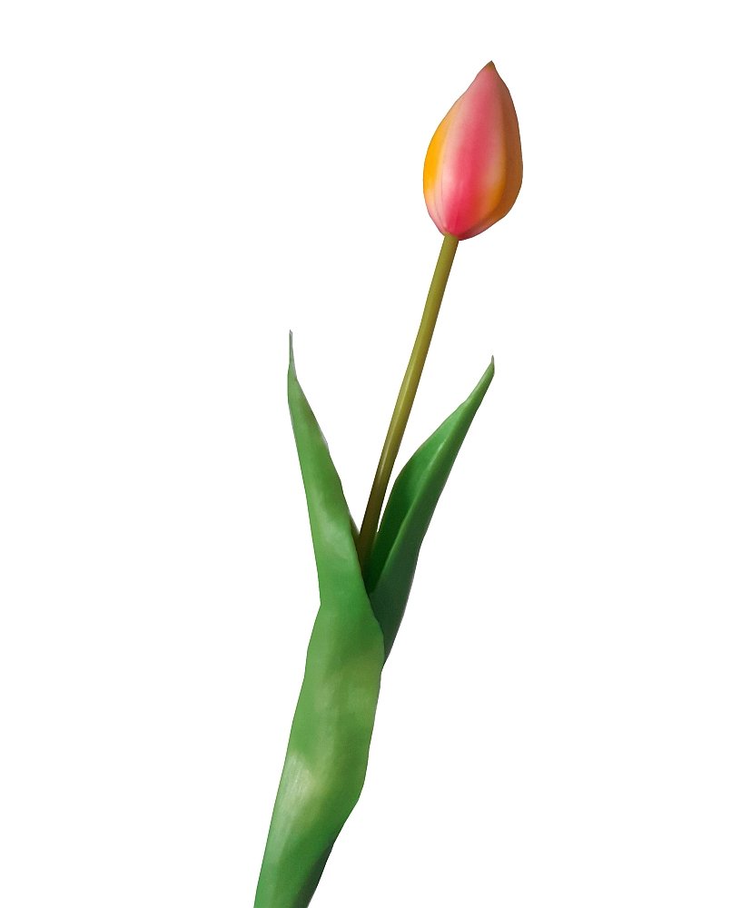 Tulipan silikonowy jak żywy różowy gumowy 41 cm