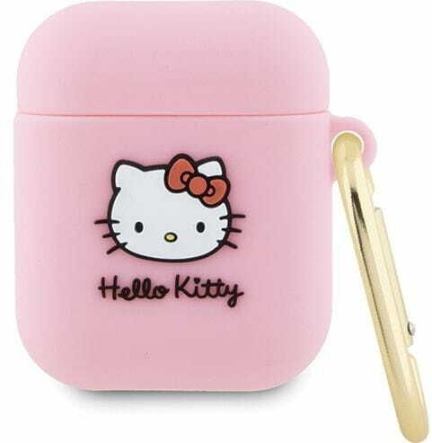 Hello Kitty Etui CG Mobile Silicone 3D Kitty Head do AirPods 1 / 2, różowe