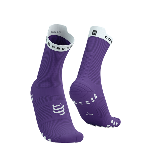 COMPRESSPORT Skarpetki do biegania wysokie ProRacing Socks V4 lilac/white