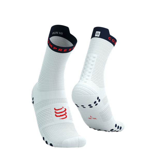 COMPRESSPORT Skarpetki do biegania wysokie ProRacing Socks V4 white/blues