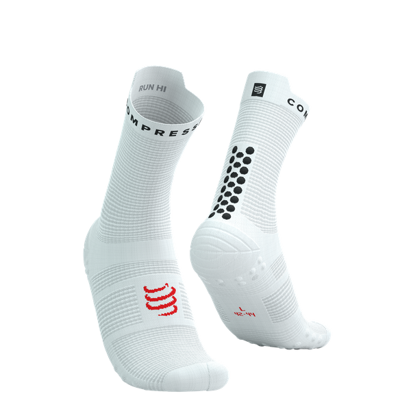 COMPRESSPORT Skarpetki do biegania wysokie ProRacing Socks V4 white/black