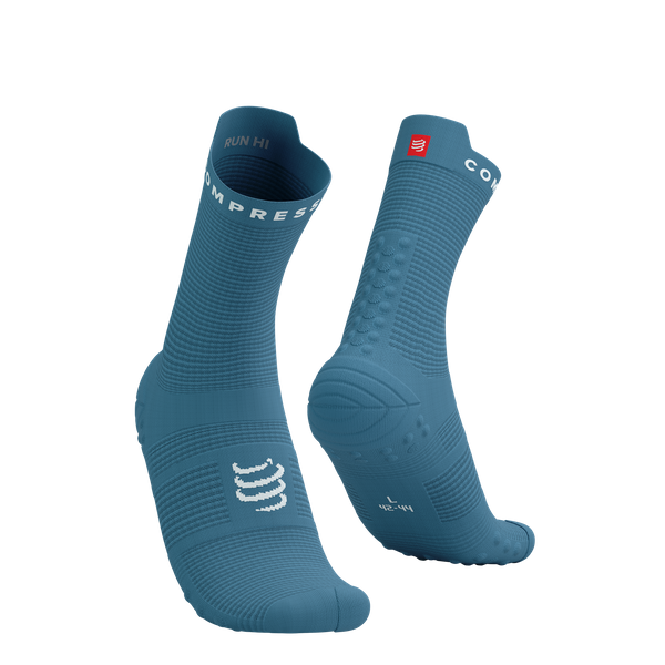 COMPRESSPORT Skarpetki do biegania wysokie ProRacing Socks V4 niagara blue/white