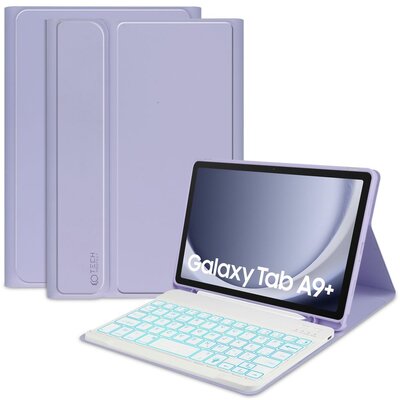 Etui na Galaxy Tab A9+ 11.0 X210/X215/X216 TECH-PROTECT SC Pen + Keyboard Fioletowy Klawiatura