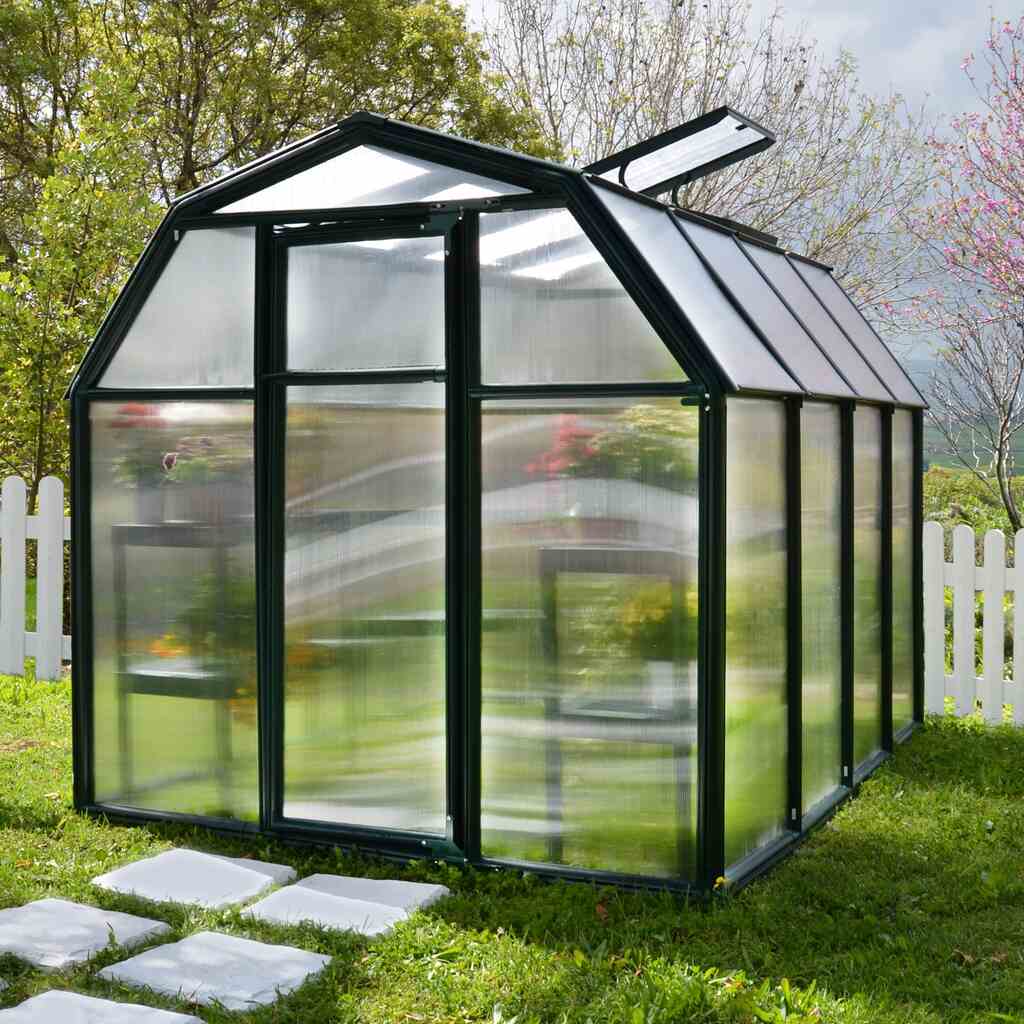 Szklarnia ogrodowa Rion 204x263 cm zielona z poliwęglanu 6mm