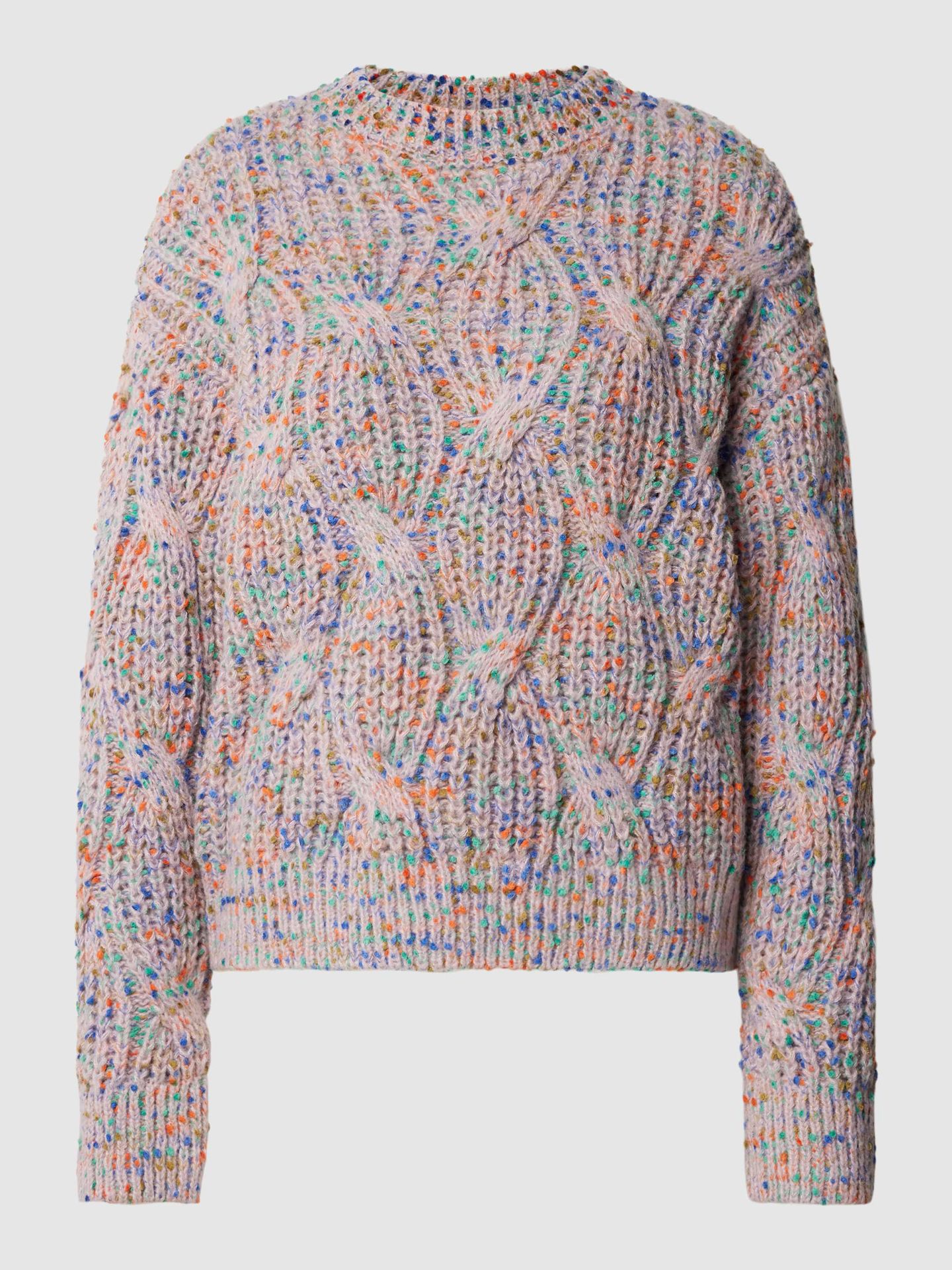 Sweter z dzianiny ze ściegiem warkoczowym model ‘Confetti’