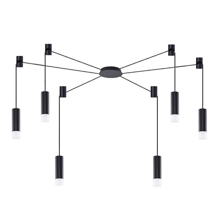 Lampa wisząca regulowana Ziko AZ2905+6xAZ2681+6xAZ2679 6 linek czarny