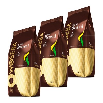 Kawa ziarnista WOSEBA Cafe Brasil Arabica 3 x 1 kg