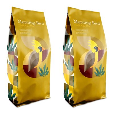 Kawa ziarnista MORNING BIRD Cafe Crema Arabica 2 x 1 kg | Bezpłatny transport