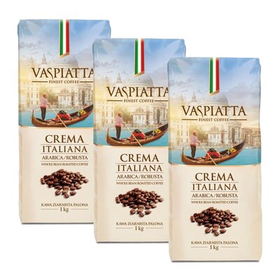 Kawa ziarnista VASPIATTA Crema Italiana 3 x 1 kg | Bezpłatny transport