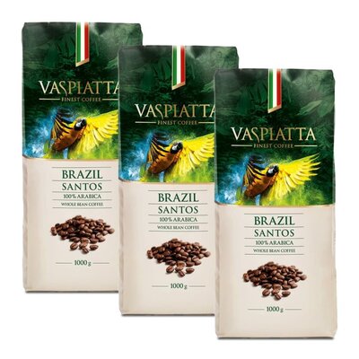 Kawa ziarnista VASPIATTA Santos Brazylia Arabica 3 x 1 kg