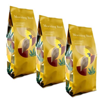 Kawa ziarnista MORNING BIRD Cafe Crema Arabica 3 x 1 kg | Bezpłatny transport