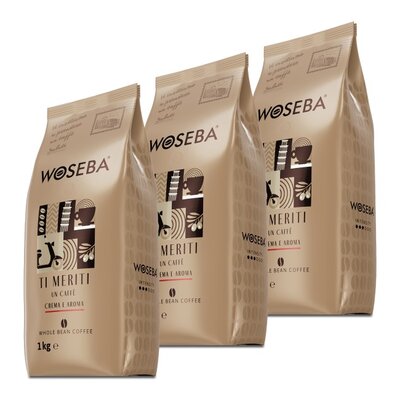 Kawa ziarnista WOSEBA Crema E Aroma 3 x 1 kg