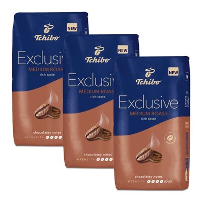 Kawa ziarnista TCHIBO Exclusive Medium Roast Arabica 3 x 1 kg