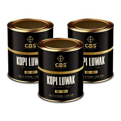 Kawa ziarnista GOLDEN BOW SOLUTIONS Exclusive Line Kopi Luwak Arabica 3 x 0.1 kg | Bezpłatny transport