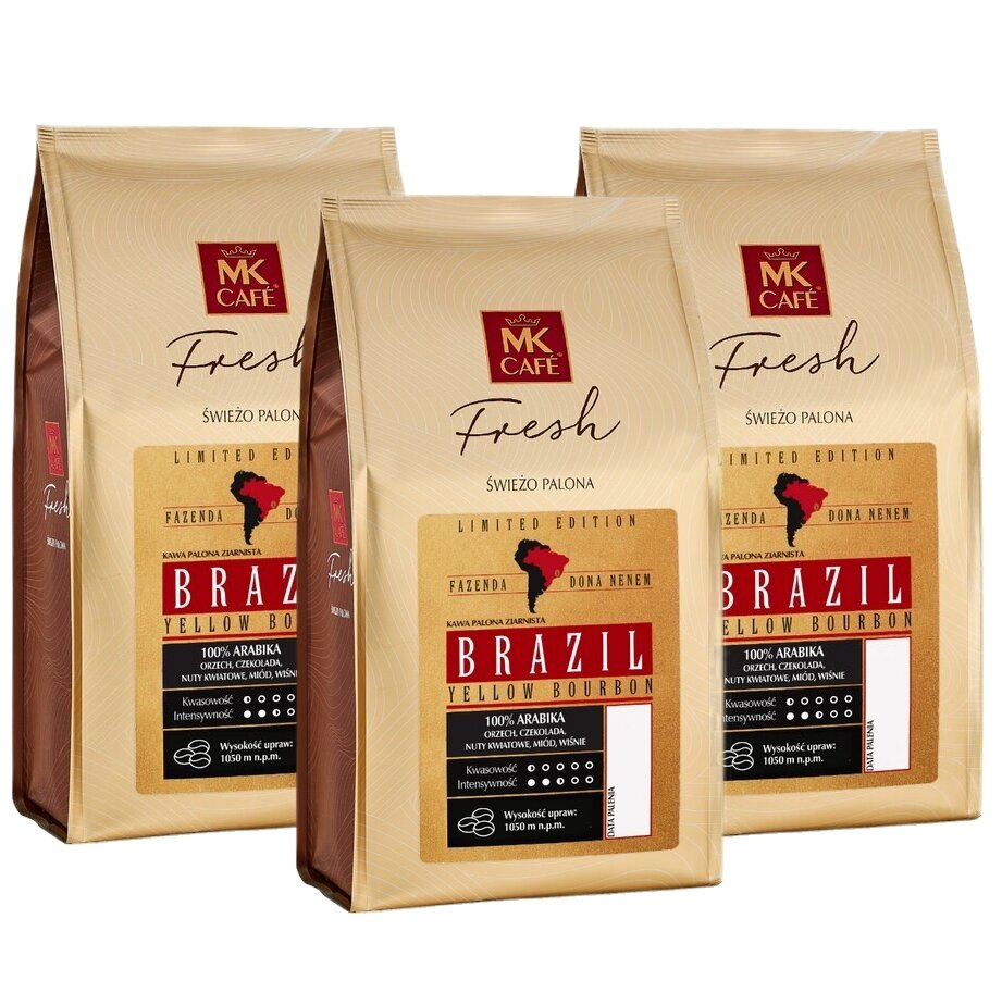 ZESTAW - Kawa ziarnista MK Fresh Brazil Yellow Bourbon Dona Nenem 3x1kg