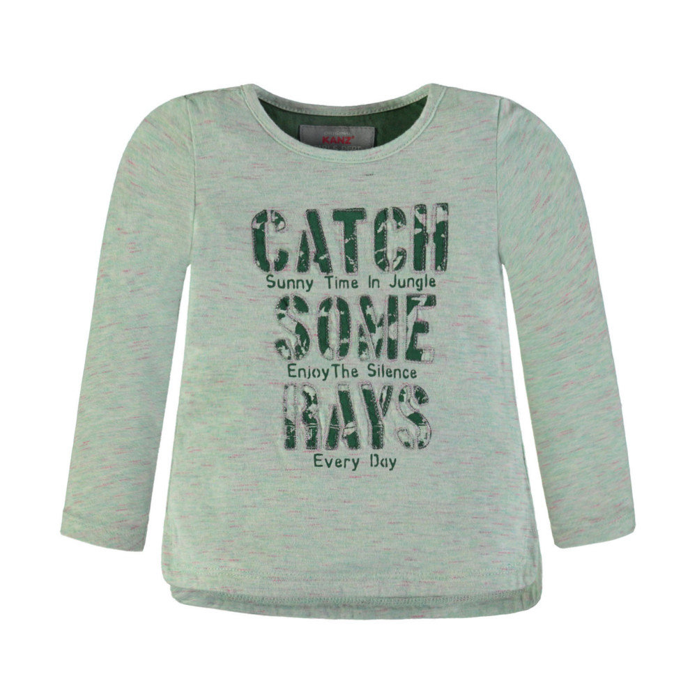 Dziewczęca bluzka z długim rękawem, zielony, rozmiar 104