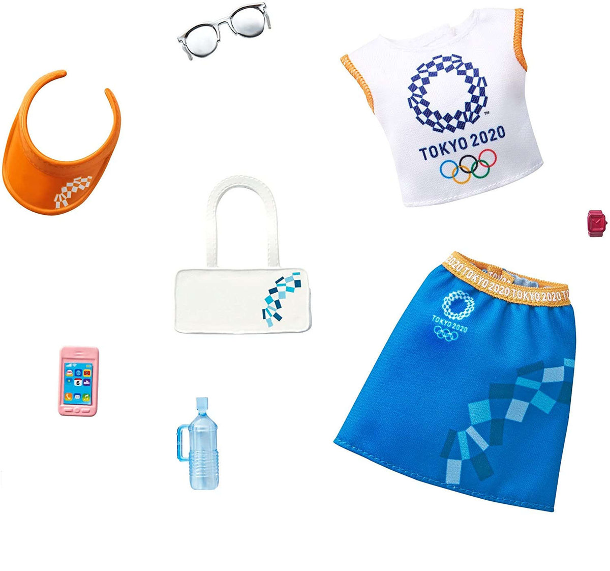 Barbie Olimpijka Tokyo 2020: zestaw ubranek i akcesoriów