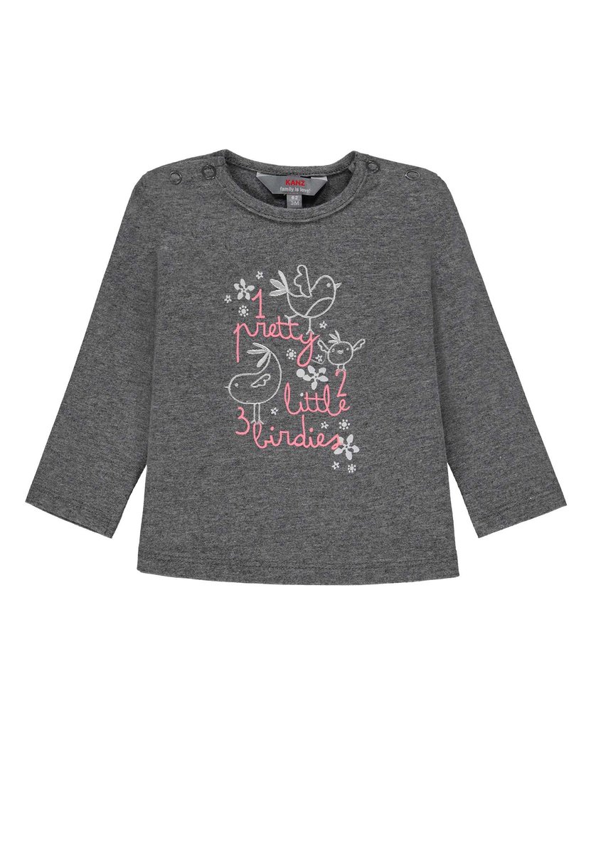 Bluzka dziewczęca z długim rękawem, ciemnoszara, Kanz