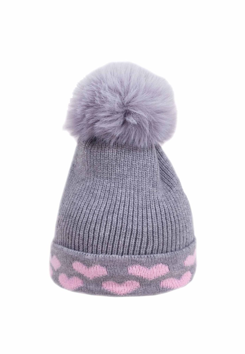 Dziewczęca czapka zimowa szara