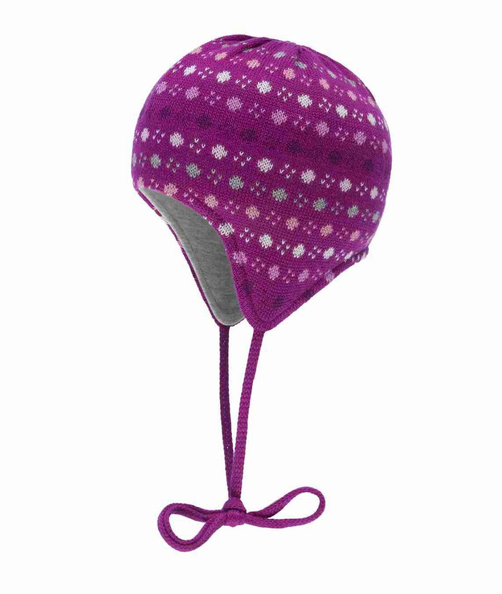 Czapka dziewczęca, wiązana, ciemnoróżowa, Döll