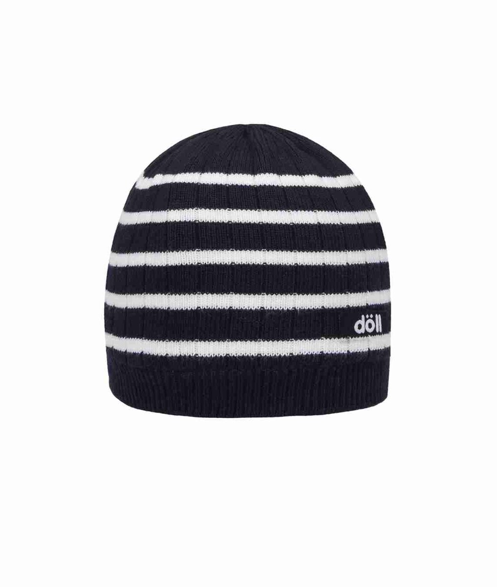 Czapka dziecięca, niebiesko-biała, paski, Döll