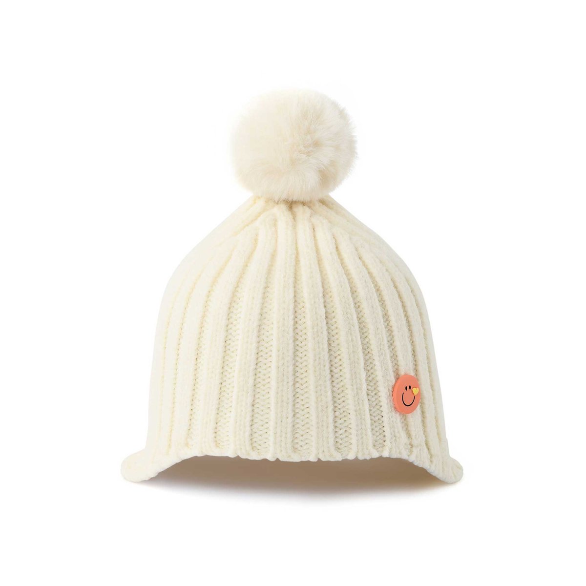 Zimowa czapka z pomponem ecru