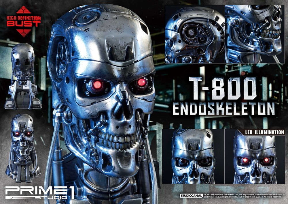 The Terminator High Definition Bust 1/2 T-800 Endoskeleton Head 22 cm