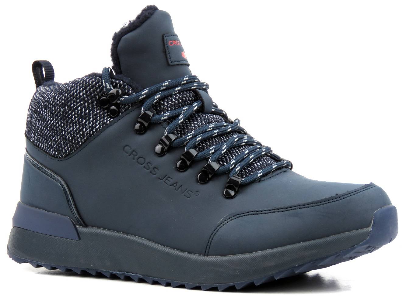 Trzewiki, buty męskie zimowe CROSS JEANS EE1R4115C, granatowe - Cross Jeans