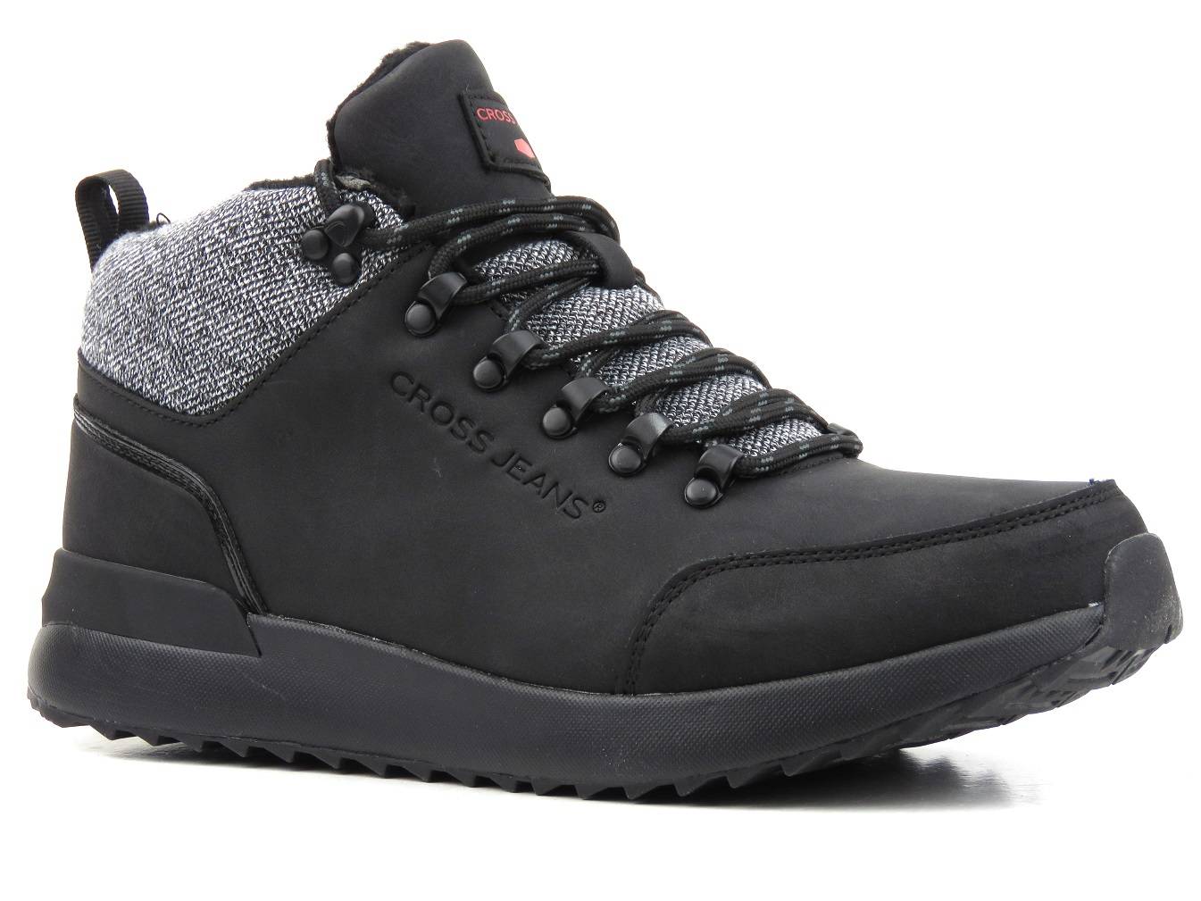 Trzewiki, buty męskie zimowe CROSS JEANS EE1R4113C, czarne - Cross Jeans