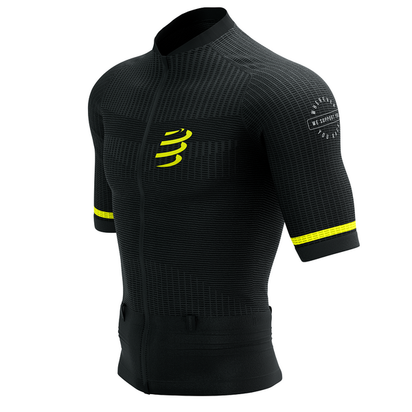 COMPRESSPORT Koszulka kompresyjna do biegania TRAIL POSTURAL SS TOP black/safe yellow