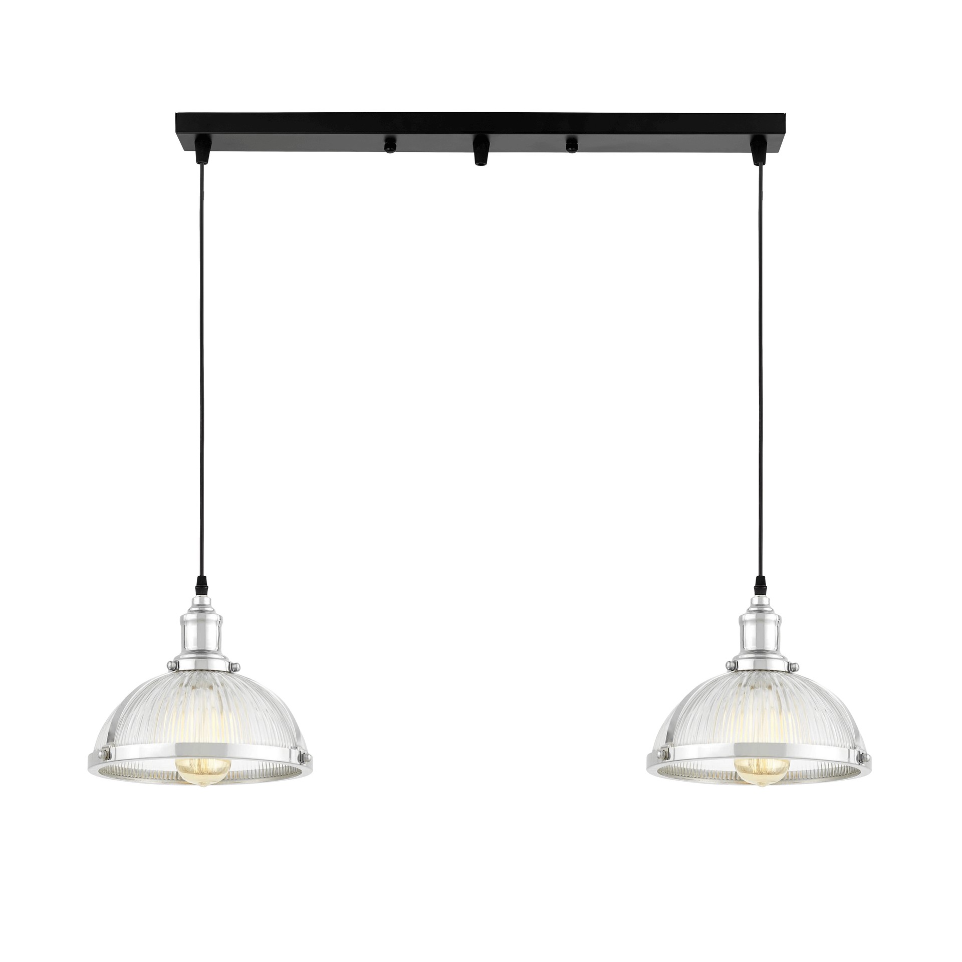 PODWÓJNA LAMPA WISZĄCA LOFT CHROMOWANA BRICO W2