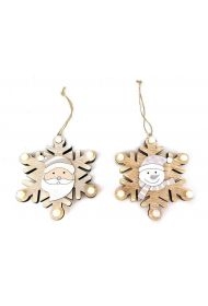 Zawieszka świąteczna drewniana ze światłem LED