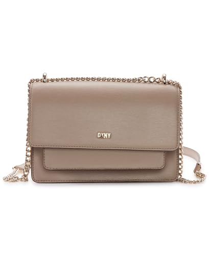 DKNY Women's Bryant Chain Flap Crossbody, beżowy, beżowy