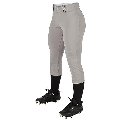 CHAMPRO Damskie spodnie sportowe z niskim stanem z poliestru Softball, XL, szare.