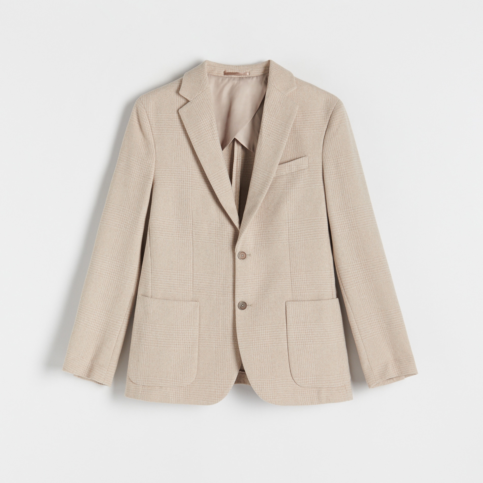 Reserved - Marynarka slim fit w kratę - Beżowy