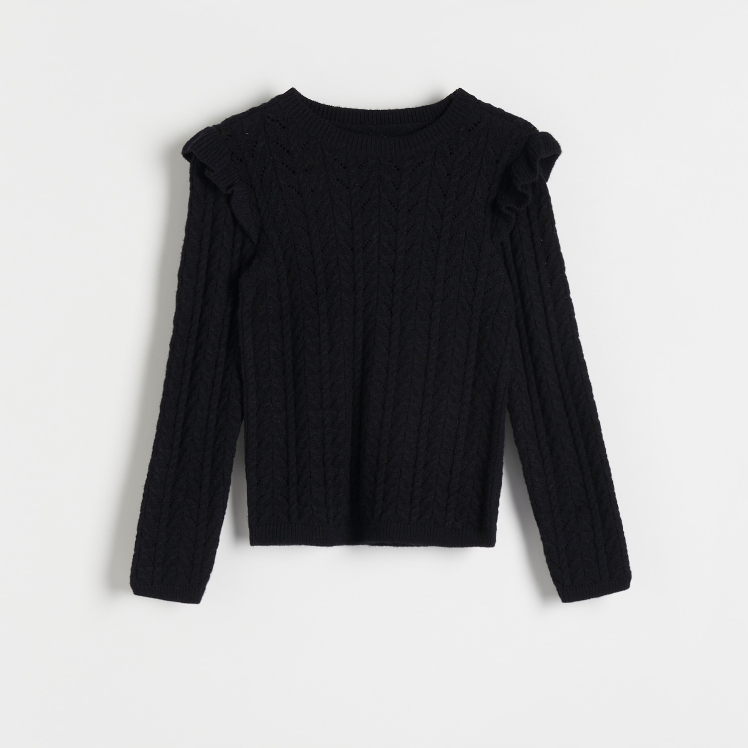 Reserved - Ażurowy sweter - Czarny